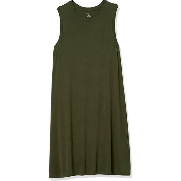 Daily Ritual Women's Jersey Muscle Swing Dress Forest Green XS NWT - Picture 5 of 5
